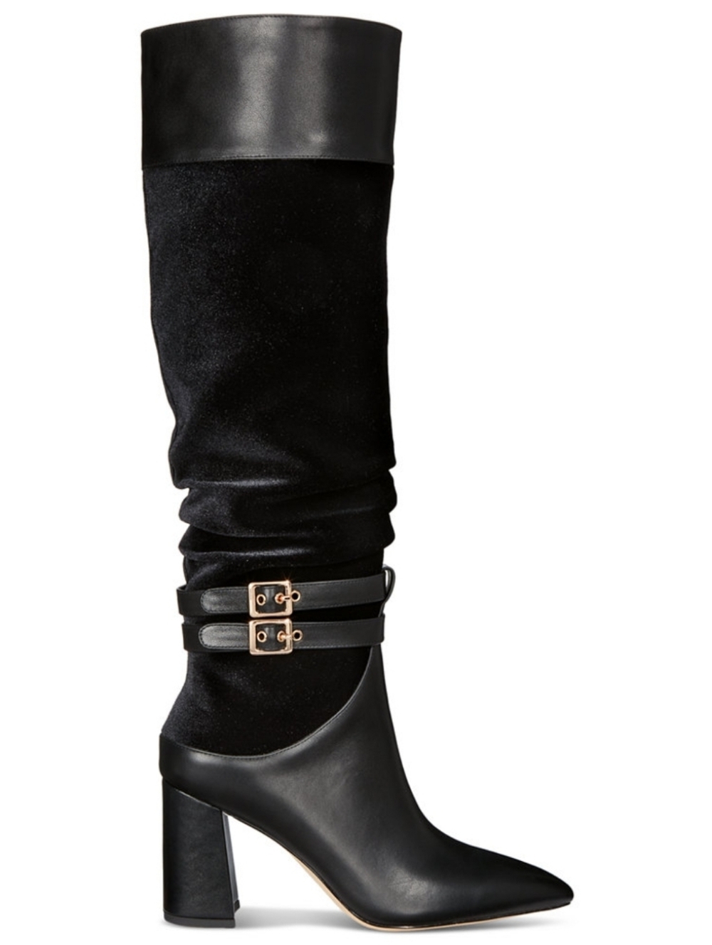 Things II Come NEW IN BOX Black Knee-High Pointed Toe Block Heel Boots